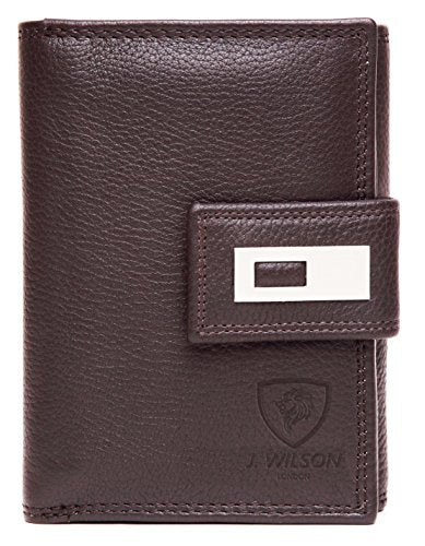 J. Wilson London Ladies RFID Safe Designer Soft Leather Purse Card Women Clutch Wallet with Zip Pocket Gift Boxed