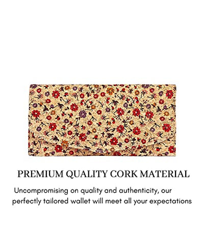 Ladies Cork Vegan RFID Blocking Card Holder Wallet Purse Card Women Wallet