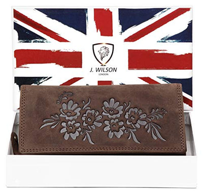 Ladies RFID Safe Designer Soft Leather Purse Card Women Clutch Wallet with Zip Pocket Gift Boxed