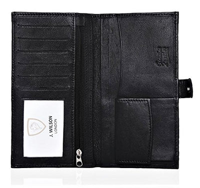 J Wilson Slimline Mens Large Quality Soft Leather Wallet Jacket Coat Travel