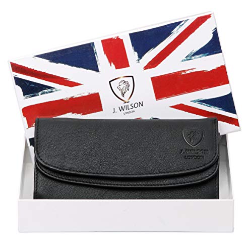 J. Wilson London Ladies RFID Protection Real Leather Purse Card Women Wallet Pocket