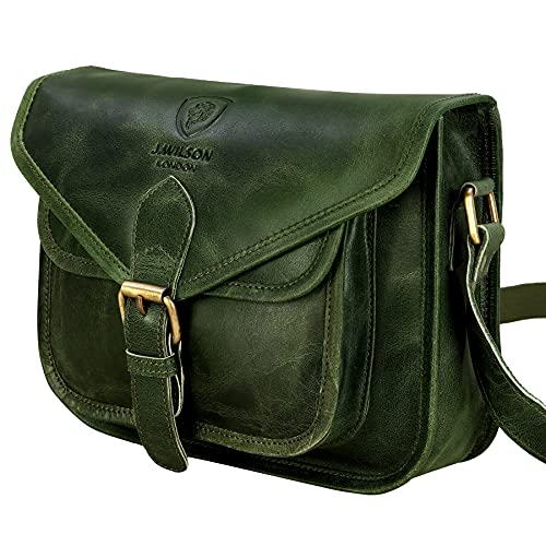 J. Wilson London Messenger Bag Women Leather Flapover 5 Litres