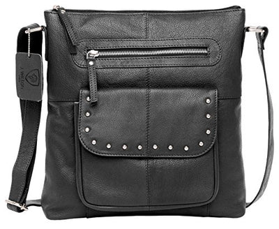 J. Wilson London - Designer Genuine Real Nappa Leather Handmade Women Ladies Travel Satchel Everyday Crossover Cross body Work iPad Shoulder Handbag Bag