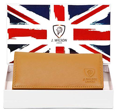 J. Wilson London Ladies RFID Protection Real Leather Purse Card Women Wallet Zip Coin Pocket