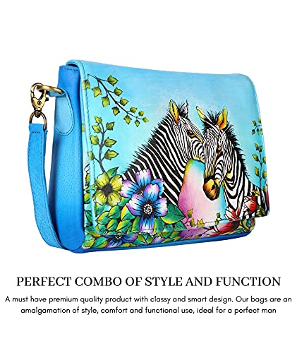 Designer Hand Painted Genuine Real Nappa Leather Handmade Women Ladies Travel Satchel Everyday Crossover Cross body Work Shoulder Handbag Bag