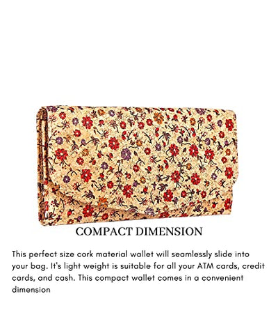 Ladies Cork Vegan RFID Blocking Card Holder Wallet Purse Card Women Wallet