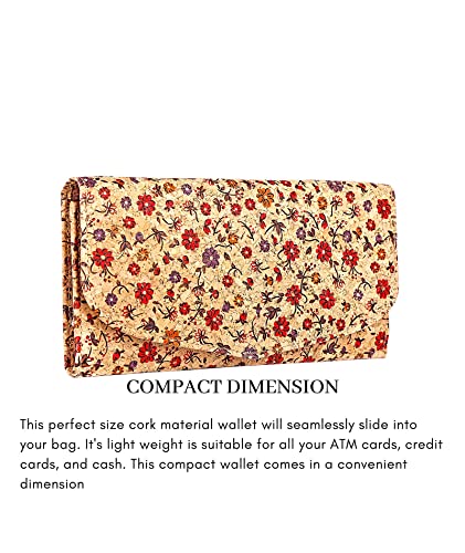 Ladies Cork Vegan RFID Blocking Card Holder Wallet Purse Card Women Wallet