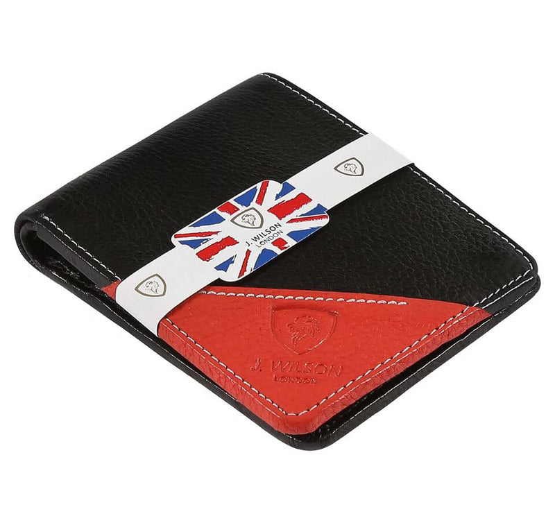 J. Wilson London Designer Mens Wallet Leather RFID Safe Contactless Card Blocking ID Protection