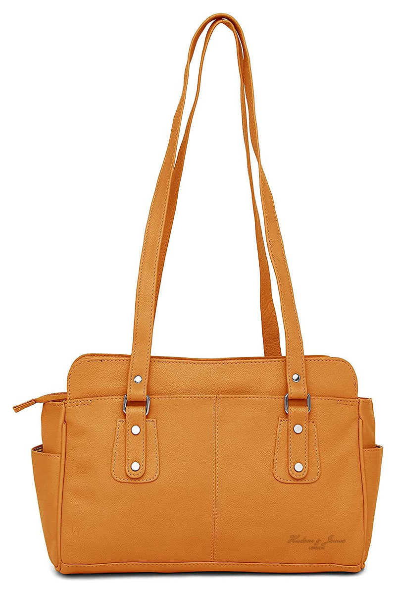 Hudson & James Designer Genuine Leather Women Ladies Travel Satchel Everyday Crossover Cross body Work iPad Shoulder Handbag Bag