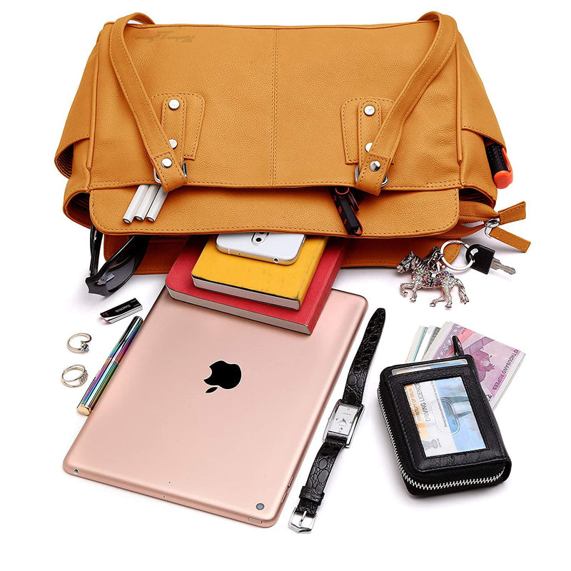Hudson & James Designer Genuine Leather Women Ladies Travel Satchel Everyday Crossover Cross body Work iPad Shoulder Handbag Bag